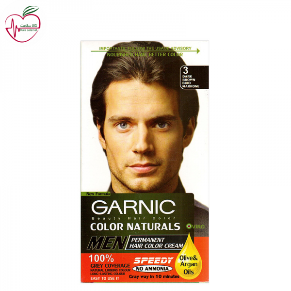 پکیج رنگ مو گارنیک مردانه طبیعی قهوه ای تیره (3)
